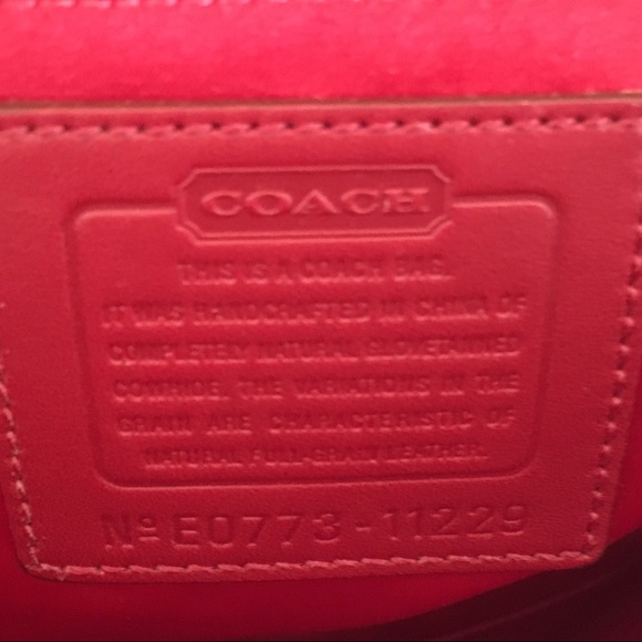 Coach Red Leather Tote Shoulder Bag - Picture 8 of 8